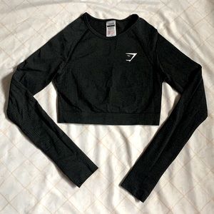 Gymshark black crop top long sleeve